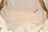 Authentic CHANEL Caviar Skin Turnlock Shoulder Tote Bag Beige CC 4974K