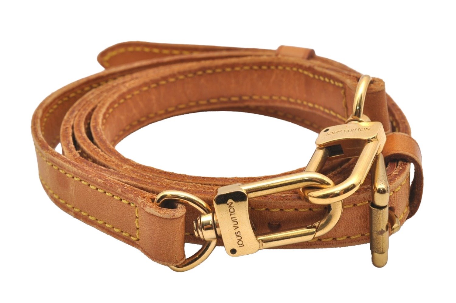 Authentic Louis Vuitton Leather Shoulder Strap Beige 40.4-47.6