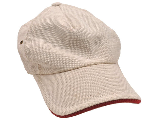 Authentic GUCCI Web Sherry Line Vintage Cap Canvas Leather Size M White 4976J