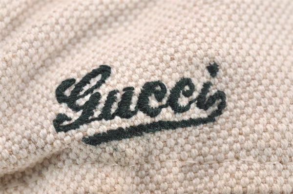 Authentic GUCCI Web Sherry Line Vintage Cap Canvas Leather Size M White 4976J