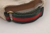 Authentic GUCCI Web Sherry Line Vintage Cap Canvas Leather Size M White 4976J