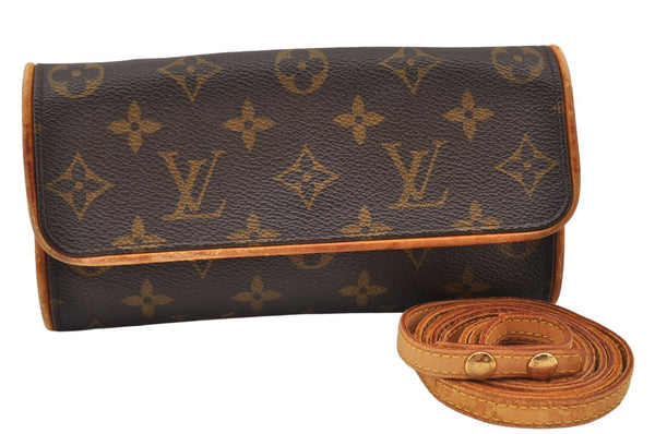 Authentic Louis Vuitton Monogram Pochette Twin PM Shoulder Bag M51854 LV 4978K