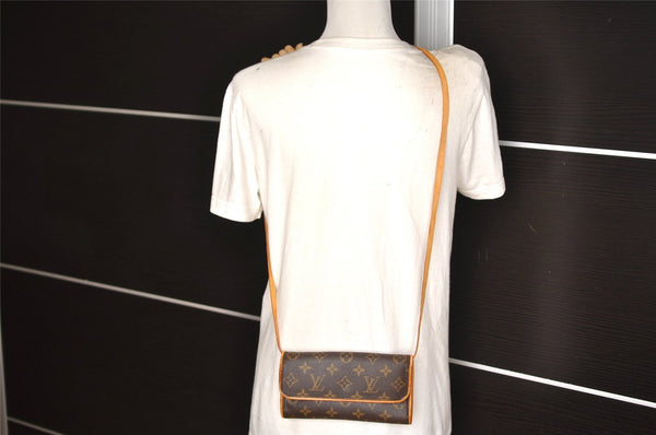 Authentic Louis Vuitton Monogram Pochette Twin PM Shoulder Bag M51854 LV 4978K