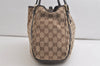 Authentic GUCCI Abbey Shoulder Tote Bag GG Canvas Leather 130736 Brown 4981K