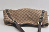 Authentic GUCCI Abbey Shoulder Tote Bag GG Canvas Leather 130736 Brown 4981K
