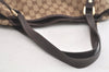 Authentic GUCCI Abbey Shoulder Tote Bag GG Canvas Leather 130736 Brown 4981K