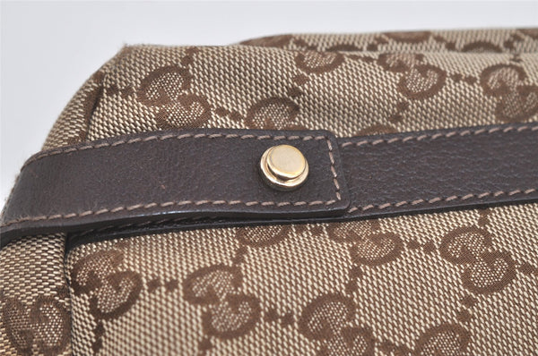 Authentic GUCCI Abbey Shoulder Tote Bag GG Canvas Leather 130736 Brown 4981K