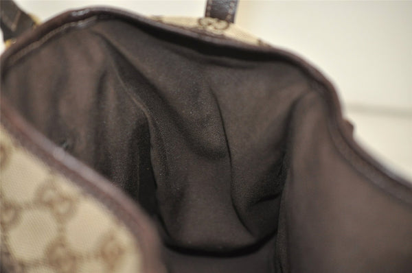 Authentic GUCCI Abbey Shoulder Tote Bag GG Canvas Leather 130736 Brown 4981K