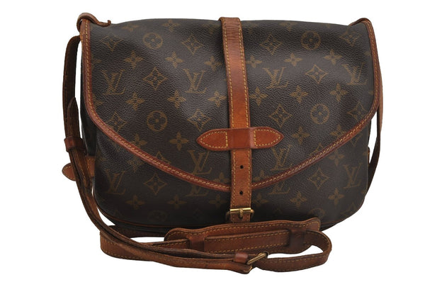Authentic Louis Vuitton Monogram Saumur 30 Shoulder Cross Bag M42256 LV 4984J