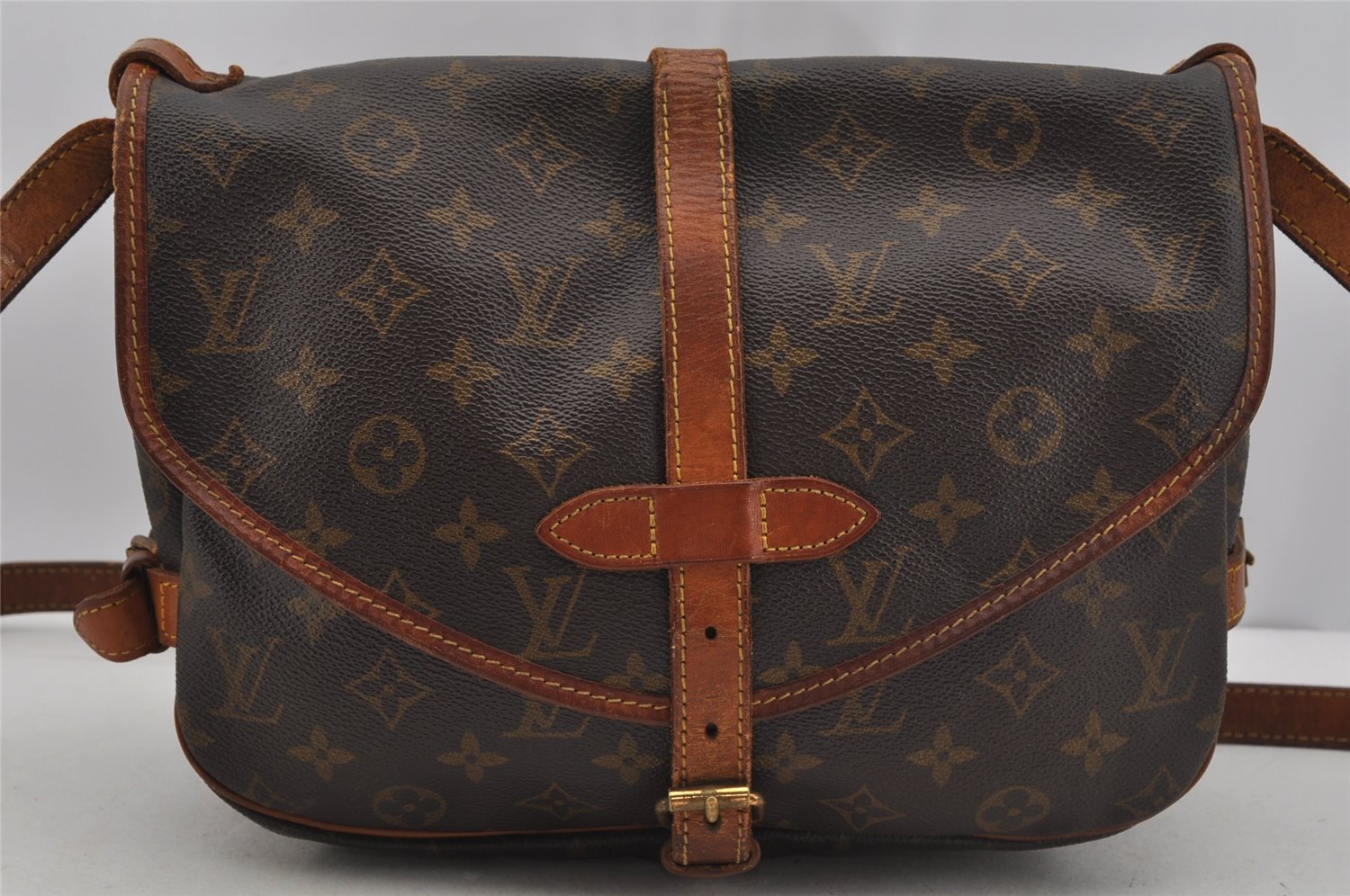 Authentic Louis Vuitton Monogram Saumur 30 Shoulder Cross Bag M42256 LV 4984J