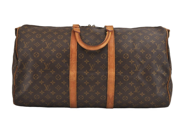 Authentic Louis Vuitton Monogram Keepall Bandouliere 55 M41414 Boston Bag 4986J