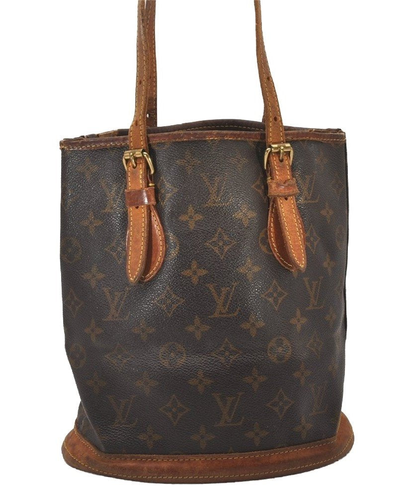 Authentic Louis Vuitton Monogram Bucket PM Shoulder Tote Bag M42238 LV 4989I