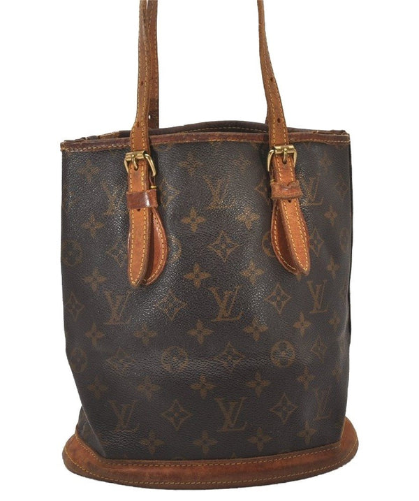 Authentic Louis Vuitton Monogram Bucket PM Shoulder Tote Bag M42238 LV 4989I