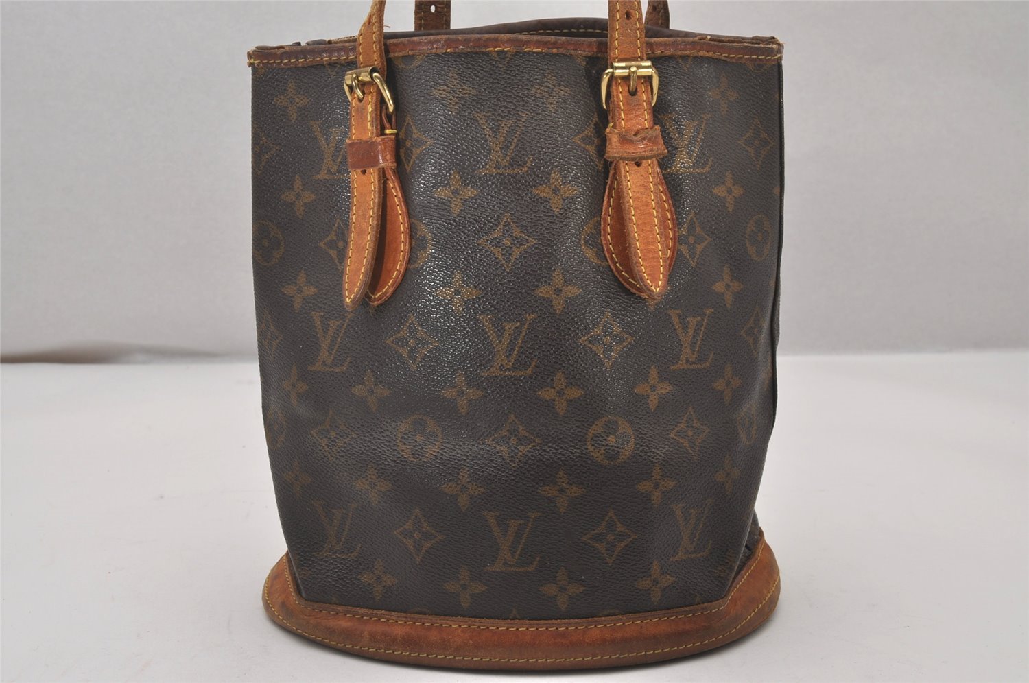 Authentic Louis Vuitton Monogram Bucket PM Shoulder Tote Bag M42238 LV 4989I