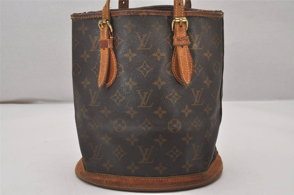Authentic Louis Vuitton Monogram Bucket PM Shoulder Tote Bag M42238 LV 4989I