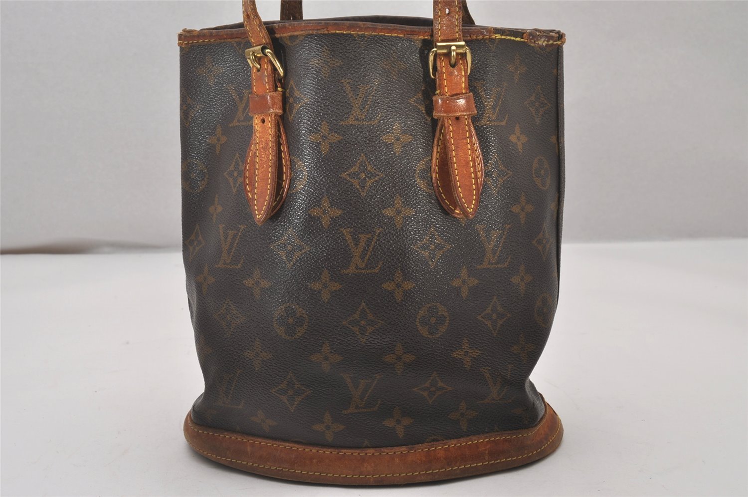 Authentic Louis Vuitton Monogram Bucket PM Shoulder Tote Bag M42238 LV 4989I