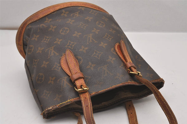 Authentic Louis Vuitton Monogram Bucket PM Shoulder Tote Bag M42238 LV 4989I