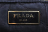 Authentic PRADA Canapa M Cotton 2Way Shoulder Hand Bag Black 4989K