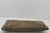 Authentic PRADA Canapa Canvas Leather Bijou Clutch Bag Purse BP521O Green 4990K