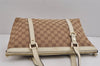 Authentic GUCCI Abbey Shoulder Tote Bag GG Canvas Leather 141470 Brown 4991J