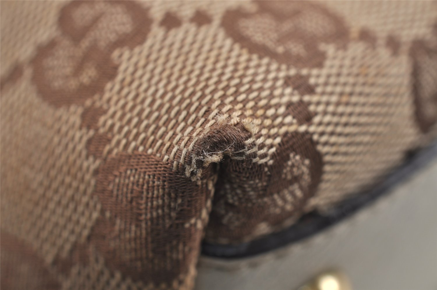 Authentic GUCCI Abbey Shoulder Tote Bag GG Canvas Leather 141470 Brown 4991J