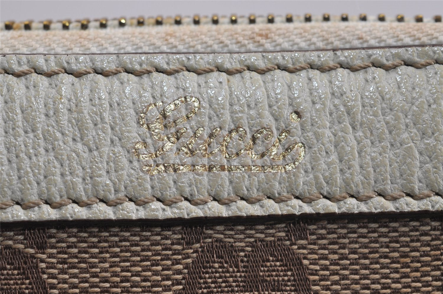 Authentic GUCCI Abbey Shoulder Tote Bag GG Canvas Leather 141470 Brown 4991J