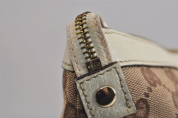 Authentic GUCCI Abbey Shoulder Tote Bag GG Canvas Leather 141470 Brown 4991J