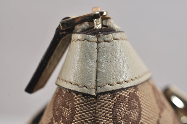 Authentic GUCCI Abbey Shoulder Tote Bag GG Canvas Leather 141470 Brown 4991J