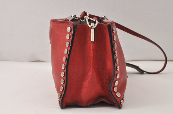 Authentic PRADA GLACE'CALF Leather Shoulder Cross Body Bag 1BH077 Red 4991K