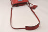 Authentic PRADA GLACE'CALF Leather Shoulder Cross Body Bag 1BH077 Red 4991K