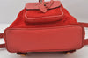 Authentic GUCCI Bamboo Backpack Purse Suede Leather Red 4992K