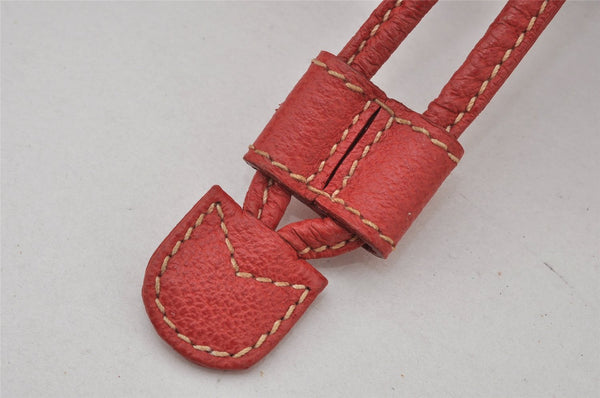 Authentic GUCCI Bamboo Backpack Purse Suede Leather Red 4992K