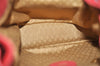 Authentic GUCCI Bamboo Backpack Purse Suede Leather Red 4992K
