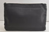 Authentic BALENCIAGA Navy Clip L Clutch Bag Calf Skin 373840 Black 4993K