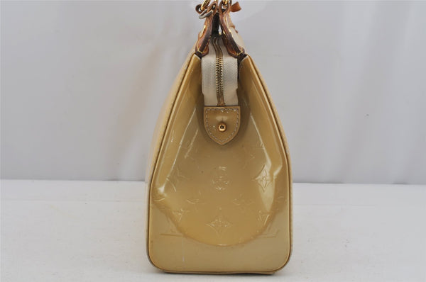 Authentic Louis Vuitton Vernis Brea MM 2Way Hand Bag Yellow M90108 LV 4995J