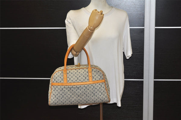 Authentic Louis Vuitton Monogram Mini Marie Shoulder Bag Blue M92003 Junk 4995K