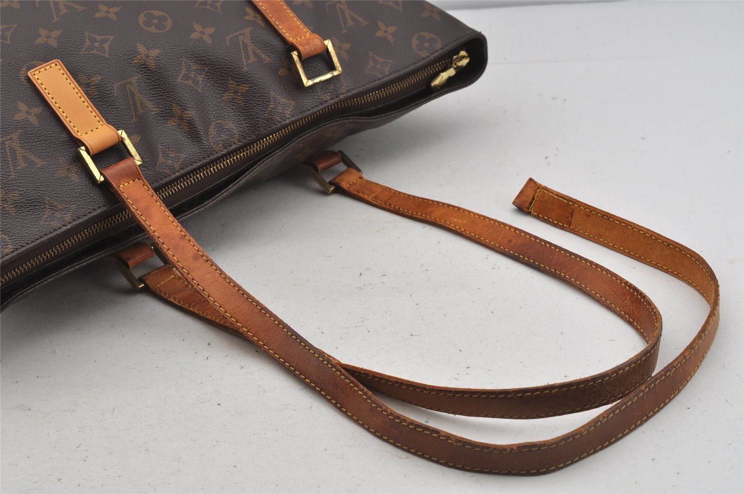 Authentic Louis Vuitton Monogram Cabas Mezzo Shoulder Tote Bag M51151 Junk 4996J