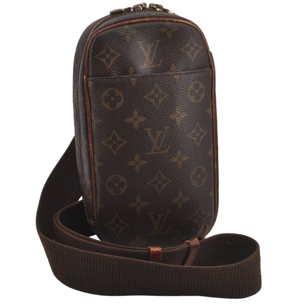 Authentic Louis Vuitton Monogram Pochette Gange Waist Body Bag M51870 LV 4998J