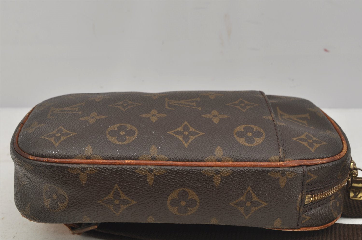 Authentic Louis Vuitton Monogram Pochette Gange Waist Body Bag M51870 LV 4998J