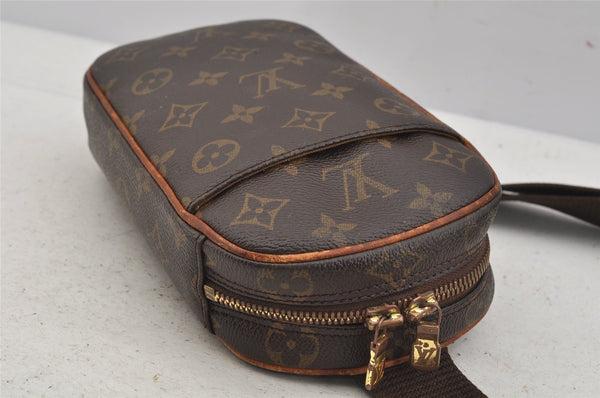 Authentic Louis Vuitton Monogram Pochette Gange Waist Body Bag M51870 LV 4998J