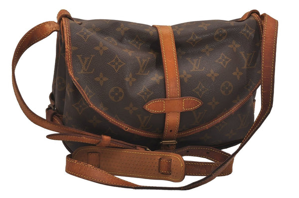 Authentic Louis Vuitton Monogram Saumur 30 Shoulder Cross Bag M42256 LV 4999J