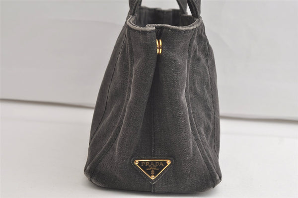 Authentic PRADA Vintage Canapa SS Denim 2Way Shoulder Hand Bag Purse Gray 4999K