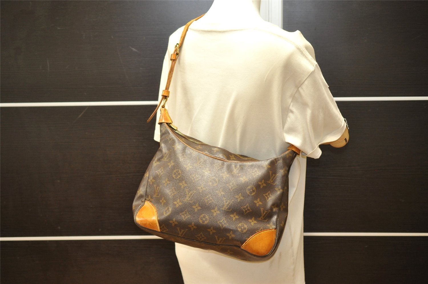 Authentic Louis Vuitton Monogram Boulogne 30 Shoulder Cross Bag M52165 LV 5000K