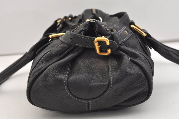 Authentic Chloe Vintage Paddington Leather Shoulder Hand Bag Black 5001J