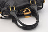 Authentic Chloe Vintage Paddington Leather Shoulder Hand Bag Black 5001J