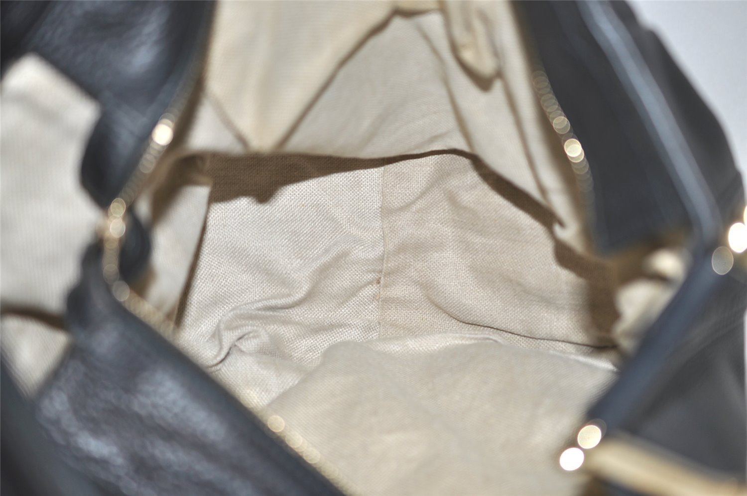 Authentic GUCCI Vintage Shoulder Hand Bag Leather 257050 Black 5002J