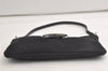 Authentic FENDI Vintage Hand Bag Pouch Purse Jersey Leather Black 5002K