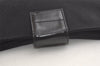 Authentic FENDI Vintage Hand Bag Pouch Purse Jersey Leather Black 5002K