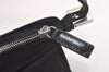 Authentic FENDI Vintage Hand Bag Pouch Purse Jersey Leather Black 5002K