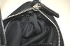 Authentic FENDI Vintage Hand Bag Pouch Purse Jersey Leather Black 5002K